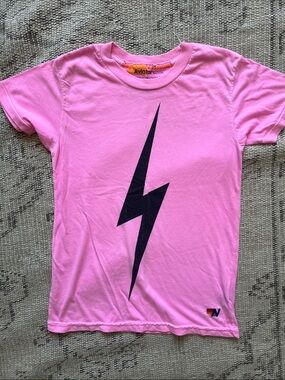 Aviator Nation Kids Bubblegum Pink Lightning Bolt Tee